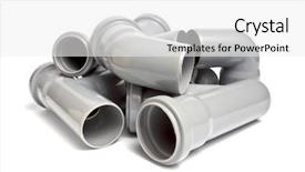  Presentation with sewer - Theme having composition from plastic sewer pipes background and a white colored foreground
