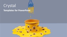  Presentation with blue eyes - Theme enhanced with composition-from-yellow-paint background and a gray colored foreground