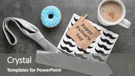  Presentation with kid s happy fathers day - Presentation with gifts for father's day background and a gray colored foreground