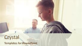  Presentation with examination - Slides with  background and a  colored foreground