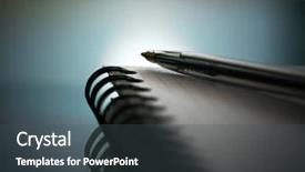  Presentation with notepad - Slides consisting of composition school supplies - notepad message background and a dark gray colored foreground