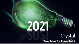  Presentation with green technology - Audience pleasing slide deck consisting of composition-of-2021-over-green backdrop and a black colored foreground
