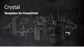  Presentation with architecture city - Slides enhanced with composition-of-3d-model background and a  colored foreground