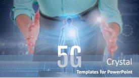  Presentation with digital image - Amazing slide deck having composition-of-5g-text-over backdrop and a teal colored foreground