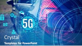  Presentation with digital car - Slide deck enhanced with composition-of-5g-text-over background and a teal colored foreground