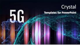  Presentation with light pink - Slide set with composition-of-5g-text-over background and a navy blue colored foreground