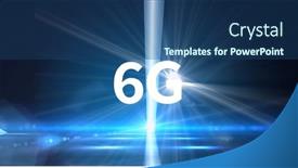  Presentation with blue global - Beautiful presentation theme featuring composition-of-6g-in-white backdrop and a ocean colored foreground