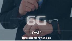  Presentation with security network - Slide set having composition-of-6g-text background and a wine colored foreground