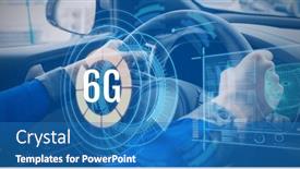  Presentation with digital car - PPT layouts consisting of composition-of-6g-text background and a  colored foreground