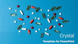  Presentation with capsules - Presentation theme having composition-of-a-variety background and a teal colored foreground
