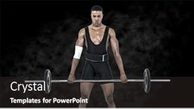  Presentation with barbell - Colorful theme enhanced with composition-of-african-american-male backdrop and a dark gray colored foreground