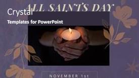  Presentation with candle - Presentation theme having composition-of-all-saints-day background and a dark gray colored foreground