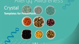  Presentation with allergy food - Presentation theme having composition-of-allergy-awareness-week background and a teal colored foreground