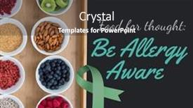  Presentation with allergy food - Presentation theme featuring composition-of-allergy-awareness-week background and a dark gray colored foreground