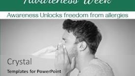  Presentation with awareness - Presentation theme consisting of composition-of-allergy-awareness-week background and a light gray colored foreground