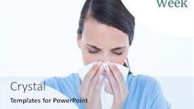  Presentation with allergy - Presentation theme enhanced with composition-of-allergy-awareness-week background and a light blue colored foreground