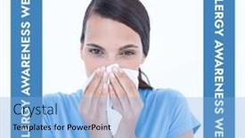  Presentation with awareness - PPT theme with composition-of-allergy-awareness-week background and a light blue colored foreground