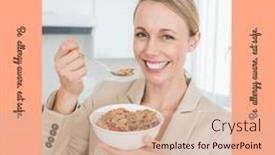  Presentation with cereal - Slide set having composition-of-allergy-awareness-week background and a coral colored foreground
