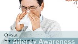  Presentation with awareness - PPT theme with composition-of-allergy-awareness-week background and a light blue colored foreground