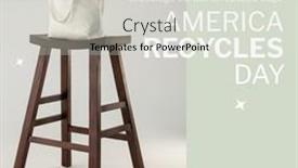  Presentation with tote bag - PPT theme enhanced with composition-of-america-recycles-day background and a soft green colored foreground