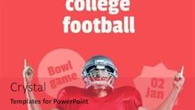  Presentation with college football - PPT theme consisting of composition-of-american-college-football background and a red colored foreground