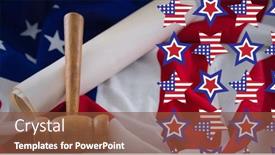  Presentation with justice - Audience pleasing PPT theme consisting of composition-of-american-flag-stars backdrop and a tawny brown colored foreground