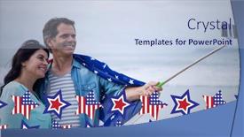  Presentation with american flag - Amazing slide set having composition-of-american-flag-stars backdrop and a sky blue colored foreground