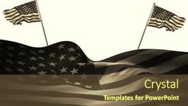  Presentation with patriotic - Slide set with composition-of-american-flag background and a tawny brown colored foreground