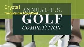  Presentation with golf tournament - Slide set consisting of composition-of-annual-us-golf background and a tawny brown colored foreground