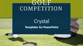  Presentation with sports golf - PPT theme having composition-of-annual-us-golf background and a ocean colored foreground