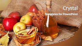  Presentation with cider - Amazing slides having composition of apple cider backdrop and a coral colored foreground