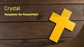  Presentation with ash cross - Presentation design featuring composition-of-ash-wednesday-cross background and a tawny brown colored foreground