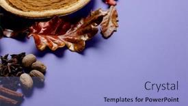  Presentation with autumn leaves - Presentation theme featuring composition-of-autumn-leaves-spices background and a light blue colored foreground
