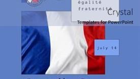  Presentation with france flag - Presentation theme enhanced with composition-of-bastille-day-text background and a light blue colored foreground