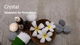  Presentation with treatment - Presentation design consisting of composition of bath spa treatment background and a gray colored foreground