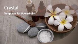  Presentation with handmade spa bath soap - PPT theme with composition of bath spa treatment background and a coral colored foreground