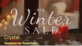  Presentation with christmas sale - Slide deck with composition-of-big-winter-sale background and a tawny brown colored foreground