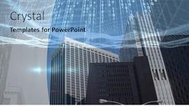  Presentation with office buildings - Amazing presentation design having composition-of-binary-coding-over backdrop and a  colored foreground