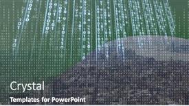  Presentation with green computing - Slide set having composition-of-binary-coding-over background and a dark gray colored foreground