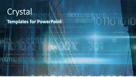  Presentation with digital image processing - Beautiful presentation design featuring composition-of-binary-coding-over backdrop and a ocean colored foreground