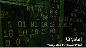  Presentation with server room - PPT theme enhanced with composition-of-binary-coding-over background and a black colored foreground