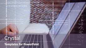  Presentation with data processing - Amazing presentation theme having composition-of-binary-coding backdrop and a gray colored foreground