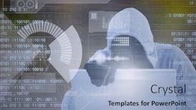  Presentation with data processing - Amazing slide set having composition-of-binary-coding backdrop and a light blue colored foreground
