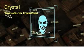  Presentation with biometric security - Slide set consisting of composition-of-biometric-photos background and a wine colored foreground