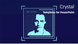  Presentation with biometric security - Slide deck consisting of composition-of-biometric-photos background and a navy blue colored foreground