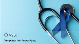  Presentation with healthcare blue ribbon - Presentation design with composition-of-blue-cancer-awareness background and a arctic colored foreground