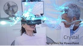  Presentation with light blue - PPT theme with composition-of-blue-light-trails background and a light blue colored foreground