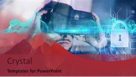  Presentation with light blue - Slide set featuring composition-of-blue-light-trails background and a red colored foreground