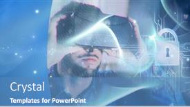  Presentation with light blue - Slide set with composition-of-blue-light-trails background and a teal colored foreground