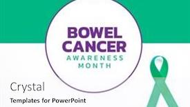  Presentation with cancer - Presentation theme featuring composition-of-bowel-cancer-awareness and a sky blue colored foreground